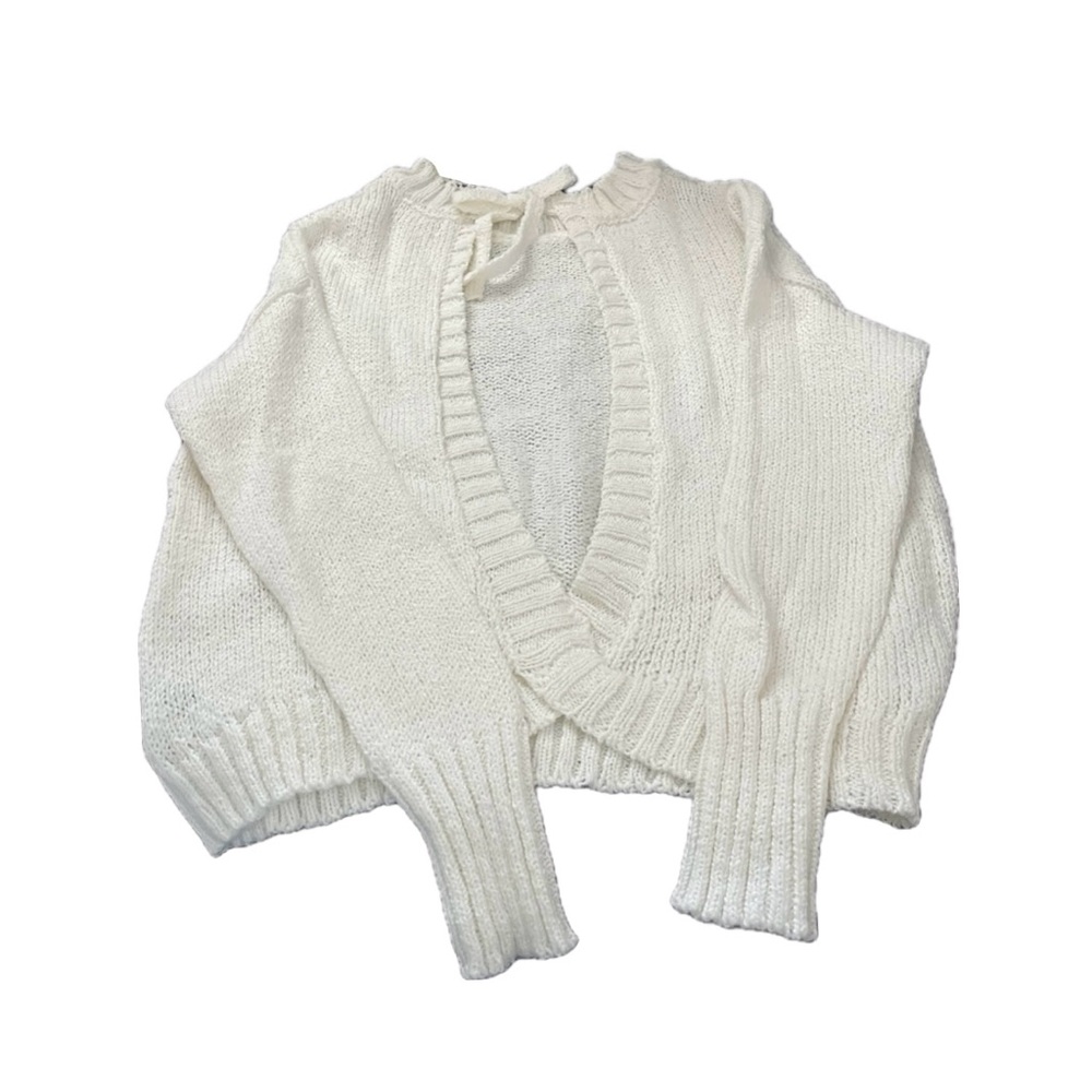 Francesca’s tie open back sweater